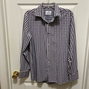 Mizzen+Main Purple and White Casual Button Down Shirt